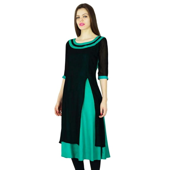 Phagun Designer Kurta Women Ethnic Kurti Top Tunic Rayon & Georgette Dress