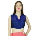 thumbnail image 1 of Phagun Dupion And Georgette Ready- Made Party Wear Designer Blouse Top, 1 of 6