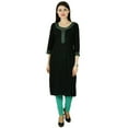 thumbnail image 1 of Phagun Ethnic Bollywood Kurti Hand Work Rayon Kurta Women Tunic Dress, 1 of 2
