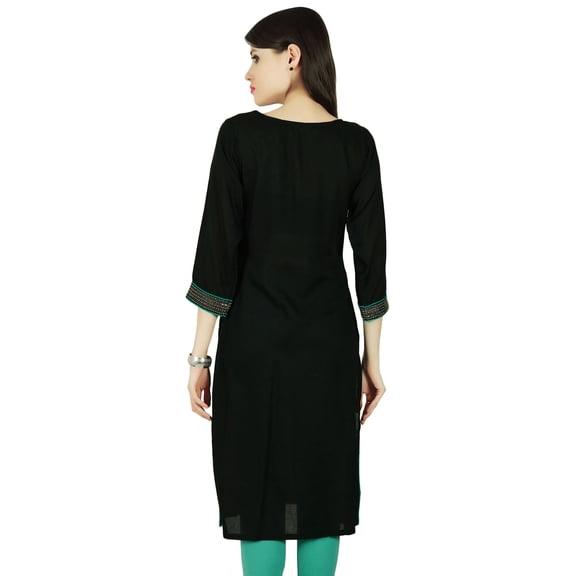 Phagun Ethnic Bollywood Kurti Hand Work Rayon Kurta Women Tunic Dress