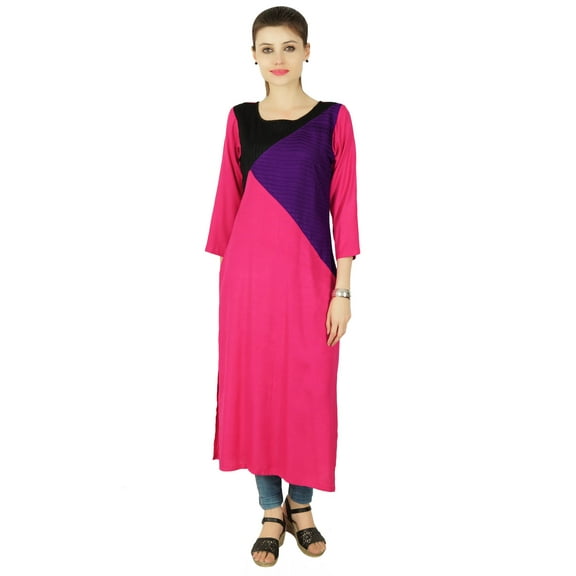 Phagun Ethnic Designer Casual Kurti Rayon Bollywood Solid Women Tunic Dress
