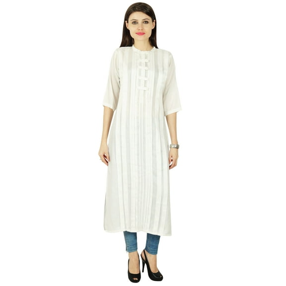 Phagun Ethnic Designer Women Bollywood Rayon Solid Casual Kurti Tunic Dress