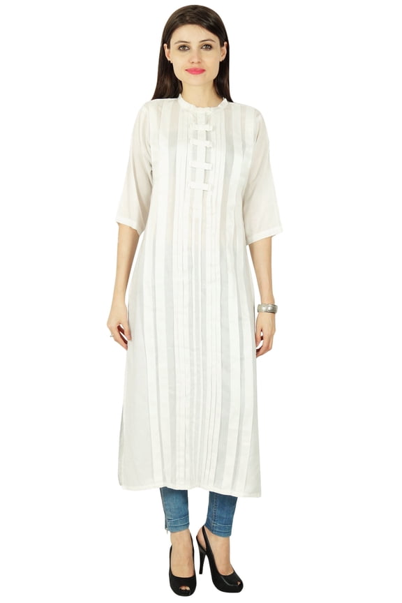 Ethnic Designer Women Bollywood Rayon Solid Casual Kurti Tunic Dress