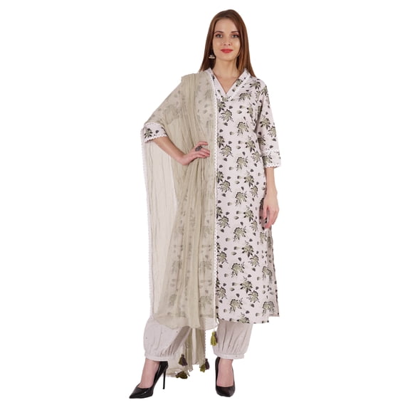 Phagun Ethnic Kurta Set For Womens W/Printed Dupatta Indian Tunic Designer Kurti Dress