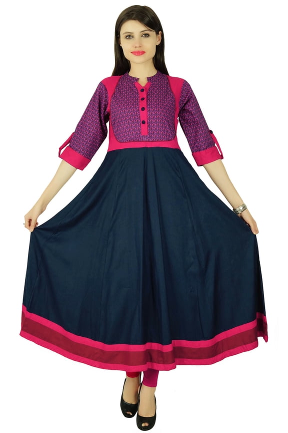 Ethnic Kurti Rayon Leaves Bollywood Kurta Women Casual Top Tunic Dress