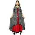thumbnail image 1 of Phagun Ethnic Women Solid Pattern Anarkali Kurti Top Rayon Tunic Dress Designer, 1 of 1