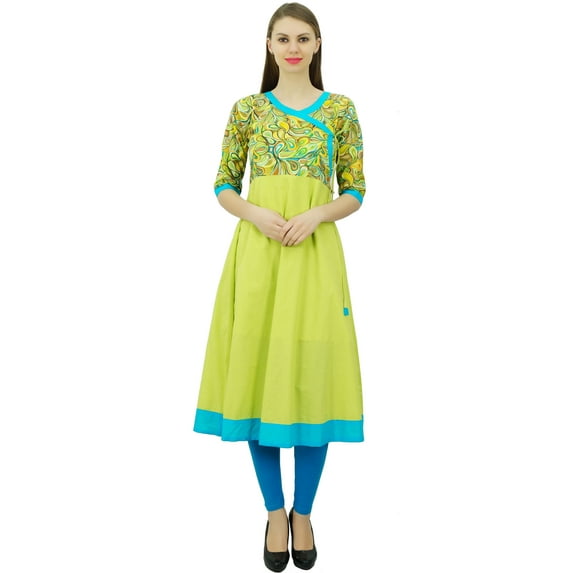 Phagun Exclusive Printed Cotton Angrakha Style Kurti Womens Ethnic Indian Dress Designer Party Wear Kurta