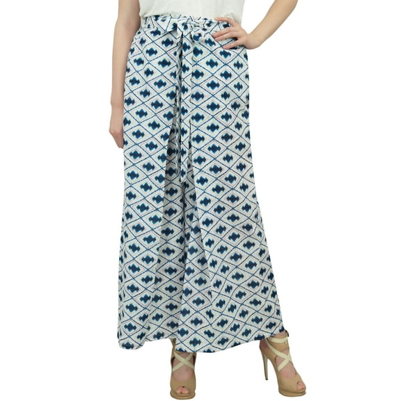 Phagun Fisherman Harem Panst Blue Yoga Trousers Boho Gypsy Elastic Waist-S