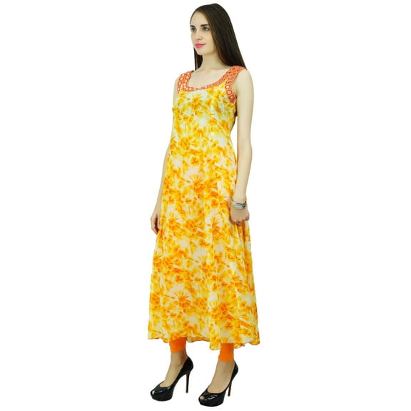 Phagun Floral Bollywood Anarkali Kurti Ethnic Cotton Designer Dress