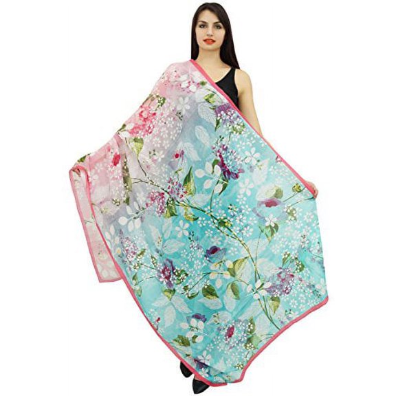 Phagun Floral Long Scarf Sarong Women Wrap Dupatta Summer Stole Scarves-Inches-Viscose Chiffon