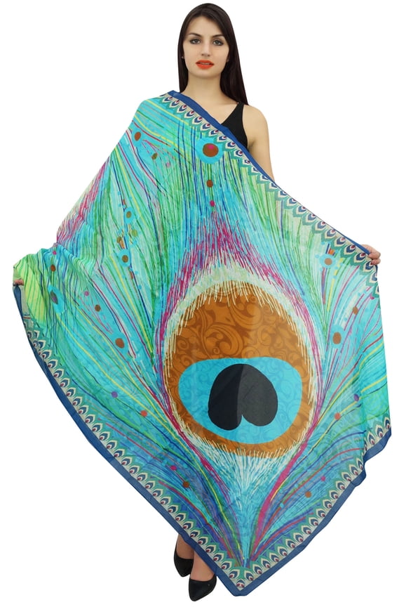 Floral Long Scarf Sarong Women Wrap Dupatta Summer Stole Scarves-Pure Silk