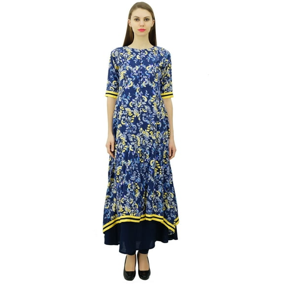 Phagun Floral Printed Rayon Designer Tunic Dress Ethinc Ladies Kurti