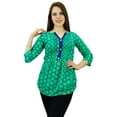 thumbnail image 1 of Phagun Geometric Print Women Wear Casual 3/4 Sleeve Short Cotton Kurti Clothing, 1 of 11