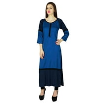 Phagun Indian Designer Blue Kurti Top Kurta Women Rayon Casual Top Tunic Dress