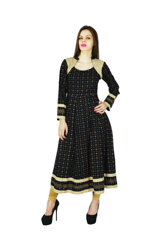 Indian Designer Cotton Printed Kurta Women Kurti Casual Top Tunic Dress