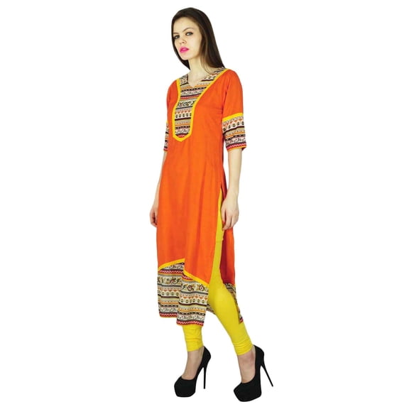 Phagun Indian Designer Cotton Rayon Kurta Women Kurti Casual Top Tunic Dress