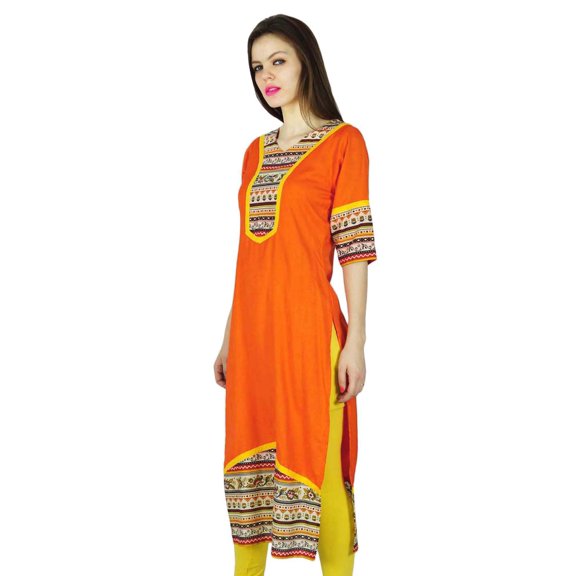Phagun Indian Designer Cotton Rayon Kurta Women Kurti Casual Top Tunic Dress