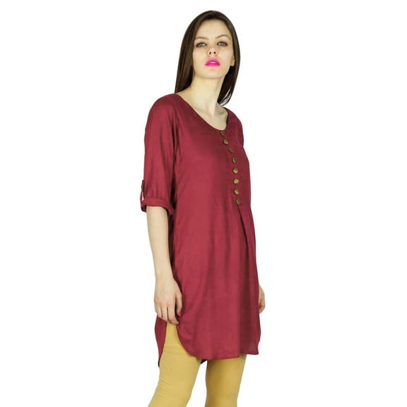 Phagun Indian Designer Printed Kurta Women Ethnic Kurti Casual Tunic Rayon Dress