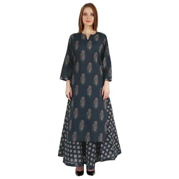 Phagun Indian Ethnic Cotton Kurti & Skirt Set For Womens Partywear Dress Printed Traditional Wear
