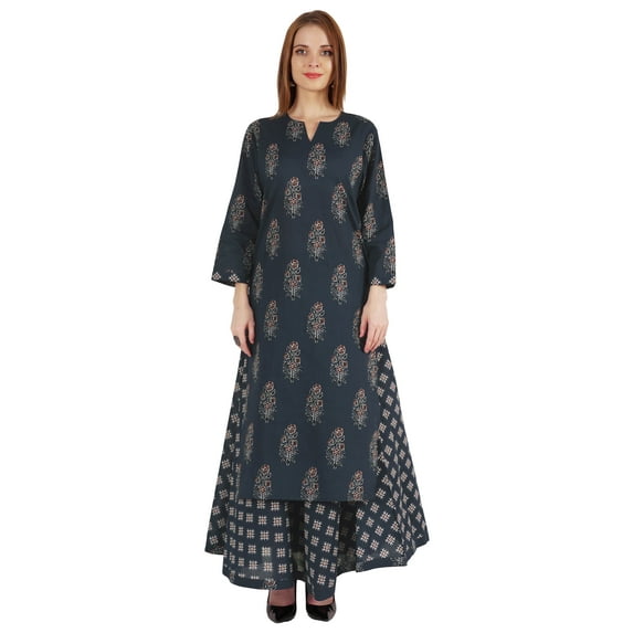 Phagun Indian Ethnic Cotton Kurti & Skirt Set For Womens Partywear Dress Printed Traditional Wear
