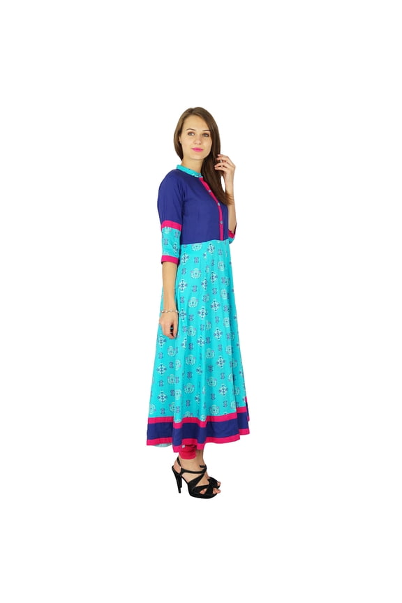 Indian Kurta Women Bollywood Designer Ethnic Kurti Cotton Tunic Dress