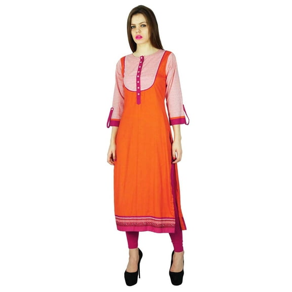 Phagun Indian Kurta Women Ethnic Designer Cotton Rayon Kurti Top Tunic Dress