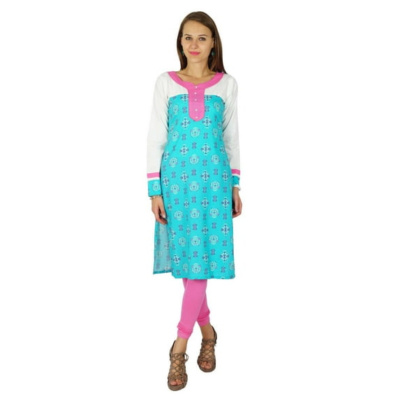 Phagun Indian Women Bollywood Kurta Ethnic Designer Kurti Cotton Tunic Dress