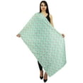 thumbnail image 1 of Phagun Indian Women Wrap Scarf Flamingo Print Cotton Voile Sarong Shawl-Mint Green, 1 of 1