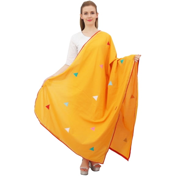 Phagun Indian Women's Chunni Designer Cotton Dupatta Ethnic Stole Scarves-Orange