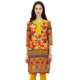 thumbnail image 1 of Phagun Indian Women's Cotton Printed Straight Knee Length Casual Kurta Kurti - 4, 1 of 2