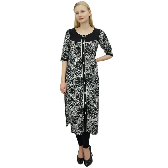 Phagun Indian Women's Designer Black Kurta Bollywood Ethnic Dress Blouse Style-16