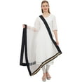 thumbnail image 1 of Phagun Indian Women's Net Dupatta Wrap Hizab Throw Long Stole Scarves-White, 1 of 5