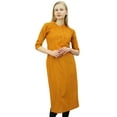 thumbnail image 1 of Phagun Indian Women's Straight Kurta Mustard Tunic Ethnic Dress Kurti Style-22, 1 of 1