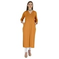 thumbnail image 1 of Phagun Indo WesternSolid Kurti For Women's V-Neck W/ Side Slit Indian Traditional Wear, 1 of 7