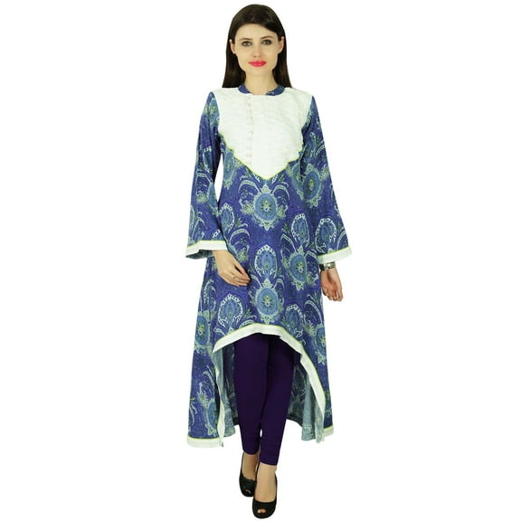 Phagun Kurta Women Ethnic Designer Damask Rayon Casual Kurti Tunic Dress