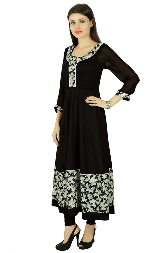 Kurta Women Ethnic Designer Floral Rayon Casual Kurti Tunic Dress