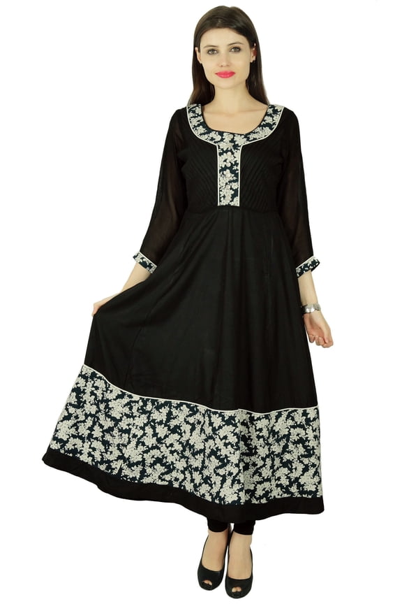 Kurta Women Ethnic Designer Floral Rayon Casual Kurti Tunic Dress
