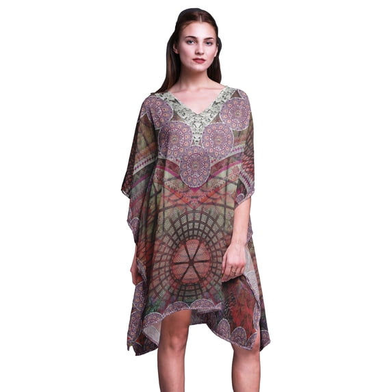 Phagun Ladies Kaftan Holiday Loungewear Midi Dress Beach Coverup-XL-3X