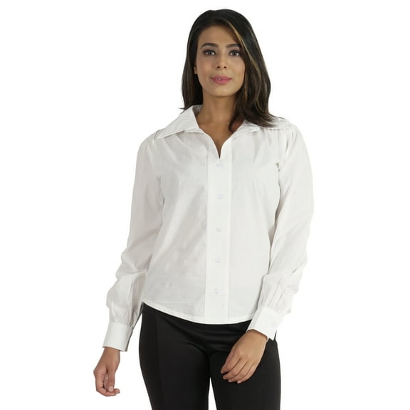 Phagun Long Sleeve Formal Shirts For Womens Solid Button Down Collar Neck Shirt