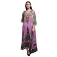 thumbnail image 1 of Phagun Peacock Feather Ladies Plus Size Kaftan Summer Wear Beach Coverup Kimono Caftan-4X-5X, 1 of 5