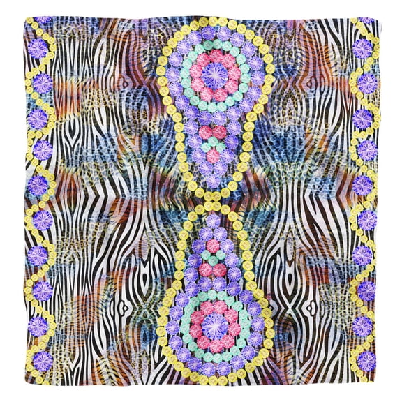 Phagun Pink Wild Animal Skin Print Pure Silk SquareÃ‚&nbsp;ScarfÃ‚&nbsp;Neck Wrap Summer Hair Bandanas For Women