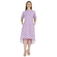 thumbnail image 1 of Phagun Printed Cotton Dress W/ Pockets Mandarin CollarAsymmetrical Knee Length Dress For Women, 1 of 7