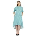 thumbnail image 1 of Phagun Printed Cotton Dress W/ Pockets Mandarin CollarAsymmetrical Knee Length Dress For Women, 1 of 7