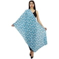 thumbnail image 1 of Phagun Pug Dog Print Cotton Voile Women Neck Wrap Scarf Light Blue Long Stole, 1 of 1