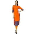 thumbnail image 1 of Phagun Rayon Bollywood Designer Ikat Kurta Ethnic Dress Top Tunic Kurti, 1 of 5