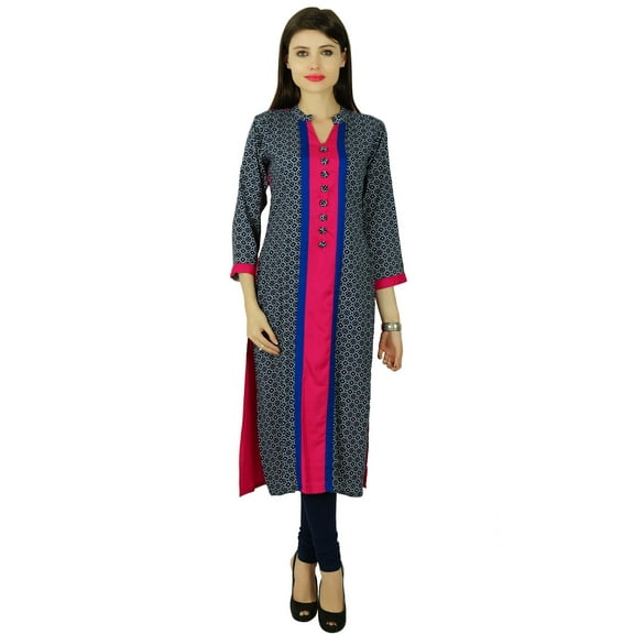Phagun Rayon Dotted Bollywood Kurta Women Ethnic Kurti Casual Tunic Dress