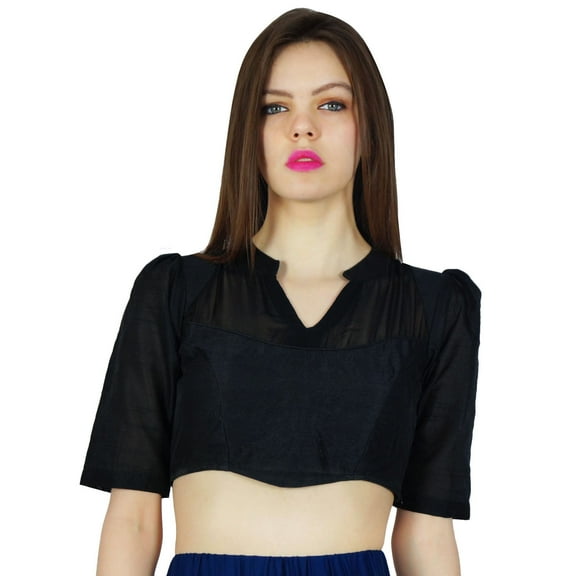 Phagun Ready- Made Designer Blouse Dupion And Georgette Crop- Top Choli