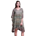 thumbnail image 1 of Phagun Short Caftan Midi Dress Beach Swimwear Cover up Womens Kaftan-XL-3X, 1 of 6