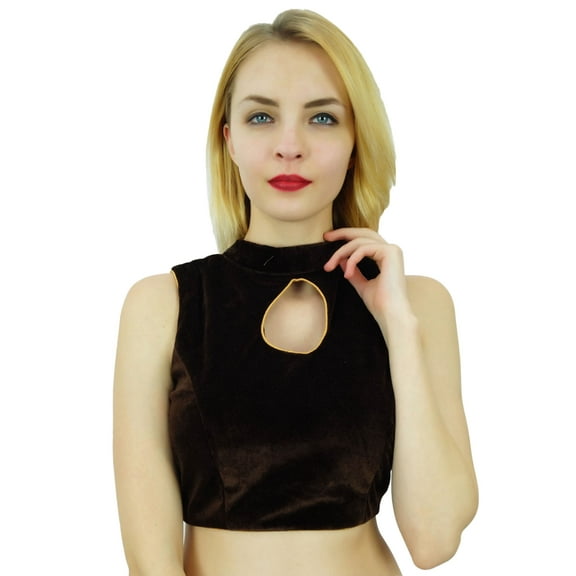 Phagun Stitched Designer Open Back Padded Saree Blouse Wedding Party Wear Crop Top