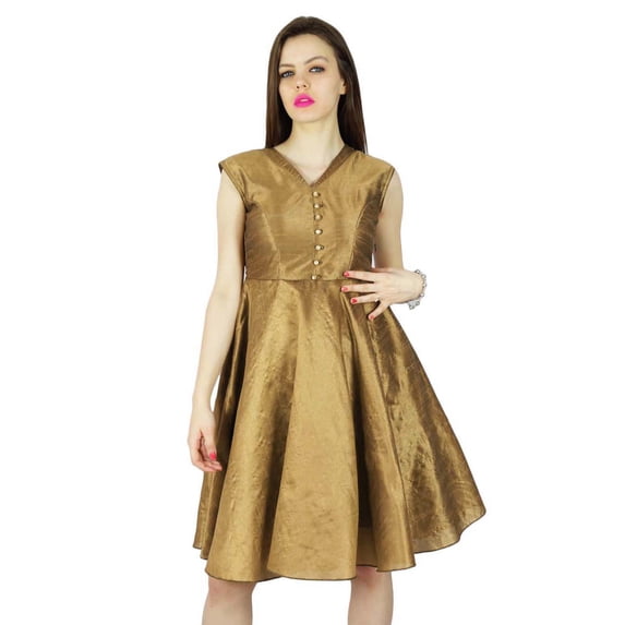 Phagun Women Beach Dress Solid Short Length Sleeveless Casual Summer Sundress